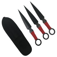 Set trei cutite de aruncat, Black Kunai, otel inoxidabil, 16 cm, teaca inclusa - 6