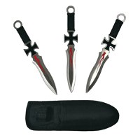 Set trei cutite de aruncat, Cross Fury, otel inoxidabil, 19 cm - 6