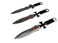 Set trei cutite de aruncat, Cross Fury, otel inoxidabil, 19 cm - 1