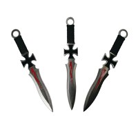 Set trei cutite de aruncat, Cross Fury, otel inoxidabil, 19 cm - 5