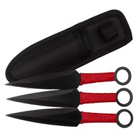 Set trei cutite de aruncat, IdeallStore®, otel inoxidabil, teaca inclusa - 1