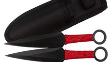 Set trei cutite de aruncat, IdeallStore®, otel inoxidabil, teaca inclusa