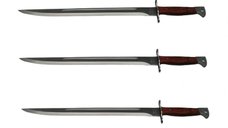 Set trei macete vanatoare, model AK, otel inoxidabil, 61 cm, argintiu
