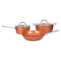 Set vase antiaderente din aluminiu turnat sub presiune Zass Gourmet ZG-ZCS 04, maro - 2