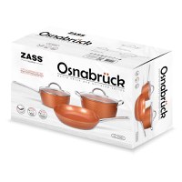 Set vase antiaderente din aluminiu turnat sub presiune Zass Gourmet ZG-ZCS 04, maro - 3