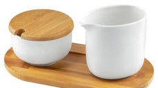 Set zaharnita si latiera, 3 piese, portelan alb, AMBITION Natural