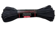 Sfoara paracord IdeallStore®, Adventure Survival, 30 metri, negru, 200 g