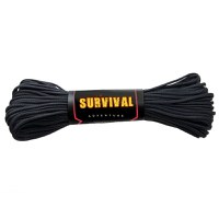 Sfoara paracord IdeallStore®, Adventure Survival, 30 metri, negru, 200 g - 1