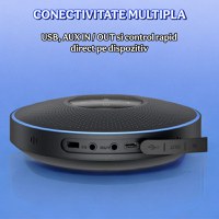 Sistem audio conferinta, eMeet M2 Speakerphone Bluetooth USB, 4 Microfoane AI 360°, Noise Cancelling - 5