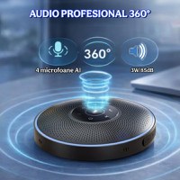 Sistem audio conferinta, eMeet M2 Speakerphone Bluetooth USB, 4 Microfoane AI 360°, Noise Cancelling - 3