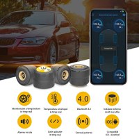 Sistem de monitorizare a presiunii in anvelope, BLE TPMS Bluetooth 4.0 pentru iOS / Android, senzori externi 4 bucati - 7