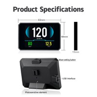 Sistem Monitor Auto Techstar P16 OBD2 HUD, Afisaj Head-Up Display pentru Monitorizare Viteza, RPM si Performanta Auto - 7
