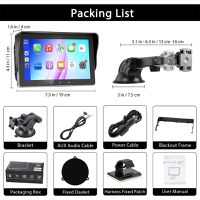 Sistem Multimedia Techstar® Apple Carplay/Android, Ecran tactil, 7 inch 1080P Full HD, Bluetooth, Mirror Link/card - 1