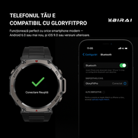 Smartwatch Barbati GloryFitPro BIRAI®, AMOLED 1.43″,GPS Precis, Apel Bluetooth, Fitness, Sport, 5ATM, Limba Romana,Negru - 1