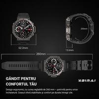 Smartwatch Barbati GloryFitPro BIRAI®, AMOLED 1.43″,GPS Precis, Apel Bluetooth, Fitness, Sport, 5ATM, Limba Romana,Negru - 2