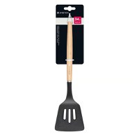 Spatula perforata cu maner din lemn, AMBITION Natural - 1