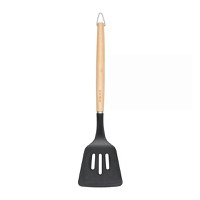 Spatula perforata cu maner din lemn, AMBITION Natural - 2