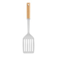 Spatula perforata din inox cu maner din lemn, AMBITION Natural - 1