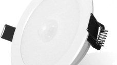 Spot LED Techstar® Ultra Slim, Senzor Miscare, Alb, Putere 6W, Culoare Lumina 6500K, CRI 80+, 12cm