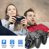 Stand de Incarcare Dubla, 2 x Controller, Compatibilitate PlayStation PS4, Slim, Pro, Incarca Simultan Doua Manete - 7