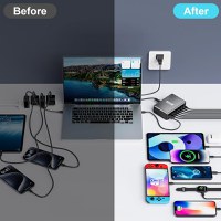 Statie de Incarcare USB 500W GaN PRO 8 in 1, 6 USB-C & 2 USB-A, Staryon®, Negru - 5