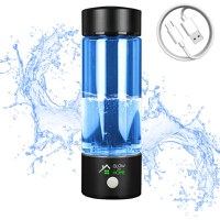 Sticla generator apa hidrogenata, GlowforHome, apa magnetizata, plasmatica, terapeutica, reincarcabila, 350 ml, negru - 5