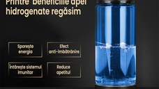 Sticla generator apa hidrogenata, GlowforHome, apa magnetizata, plasmatica, terapeutica, reincarcabila, 350 ml, negru