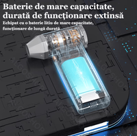 Suflanta Aer si Aspirator Fara Fir Turbo Fan, 2 in 1, portabila, 200W, 130000 RPM, Baterie 8000 mAh, Indepartare Praf - 7