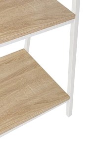 Suport haine metalic Herning, stejar alb si alb, 64x40x150 cm - 3