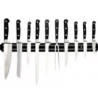 Suport magnetic pentru cutite de bucatarie, PVC, 38 cm, negru - 3