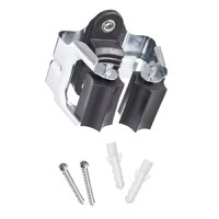 Suport pentru mop, De perete, 5.2 x 5.5 x 4.5 cm, Metal, Negru, Argintiu - 1