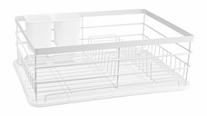 Suport scurgator de vase AMBITION Decor, 43x32x14 cm, alb