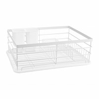 Suport scurgator de vase AMBITION Decor, 43x32x14 cm, alb - 1
