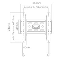 Suport TV GoGEN ML fix, diagonala 23" la 42" (60-107 cm), 30 Kg, VESA, negru - 2