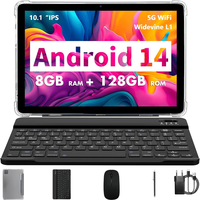 Tableta 2-in-1, de 10.1 inch, 8GB RAM (4+4GB Extensibil), 128GB ROM, Android 14, WiFi 5G & 2.4G,Procesor Octa-Core A523 - 6