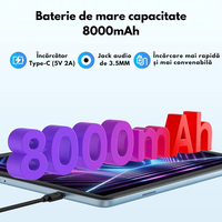 Tableta 2-in-1, de 10.1 inch, 8GB RAM (4+4GB Extensibil), 128GB ROM, Android 14, WiFi 5G & 2.4G,Procesor Octa-Core A523 - 8