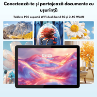 Tableta 2-in-1, de 10.1 inch, 8GB RAM (4+4GB Extensibil), 128GB ROM, Android 14, WiFi 5G & 2.4G,Procesor Octa-Core A523 - 4