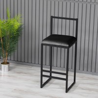 Taburet de bar, Hanah Home, metal, negru, 35x35x84 cm - 5