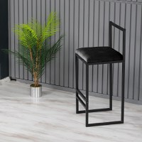 Taburet de bar, Hanah Home, metal, negru, 35x35x84 cm - 4
