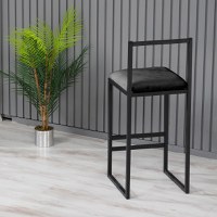 Taburet de bar, Hanah Home, metal, negru, 35x35x84 cm - 1