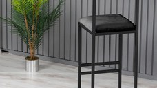 Taburet de bar, Hanah Home, metal, negru, 35x35x84 cm