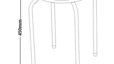 Taburet fix Mambo, natur, 30x30x45 cm