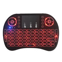 Tastatura Iluminata Wireless Techstar® i8 RGB Play, Air Mouse, cu Touchpad, pentru TV Box si Mini PC, Android TV, Smart - 1