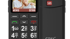 Telefon Mobil pentru Seniori CZAY®, Meniu Romana si Maghiara, Butoane Mari, Autonomie 7 Zile, Volum Mare, Buton SOS, 2G