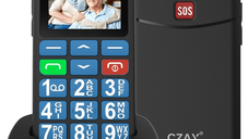 Telefon Mobil pentru Seniori CZAY®, Meniu Romana si Maghiara, Butoane Mari, Autonomie 7 Zile, Volum Mare, Buton SOS, 2G