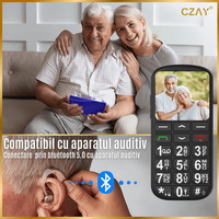 Telefon Mobil Seniori cu Taste Mari, 4G, Meniu in Limba Romana, Volum Puternic, Buton SOS, Ecran Mare, Autonomie 7 Zile - 8