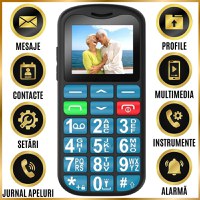 Telefon Mobil Seniori cu Taste Mari CZAY, 4G, Meniu in Limba Romana, Volum Mare, Buton SOS, Autonomie 7 Zile, Albastru - 5