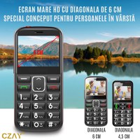Telefon Mobil Seniori Taste Mari CZAY®, Meniu Limba Romana, Ecran Foarte mare, Camera Foto,Volum Puternic, 2G,Lanterna - 5
