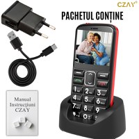 Telefon Mobil Seniori Taste Mari CZAY®, Meniu Limba Romana, Ecran Foarte mare, Camera Foto,Volum Puternic, 2G,Lanterna - 2