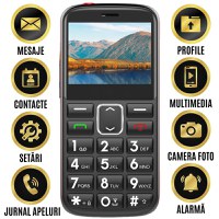 Telefon Mobil Seniori Taste Mari CZAY®, Meniu Limba Romana, Ecran Foarte mare, Camera Foto,Volum Puternic, 2G,Lanterna - 4